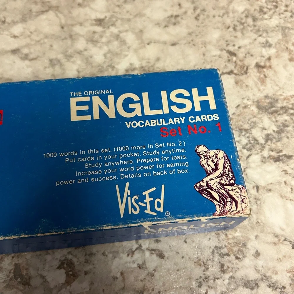 Vis-Ed‎ English Vocabulary Cards Set No. 1 Blue 1000 Flashcards Vintage 1986